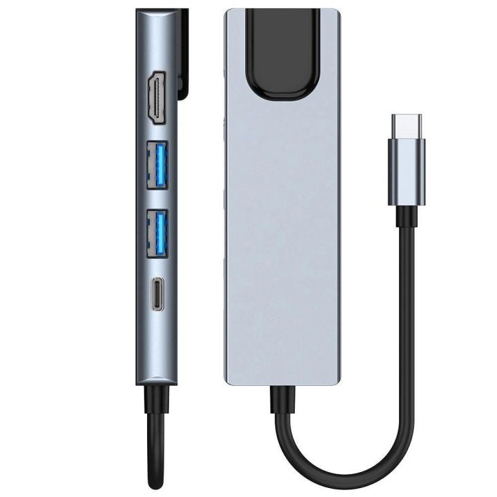 5in1 USB C / HDMI / RJ45 - pilka