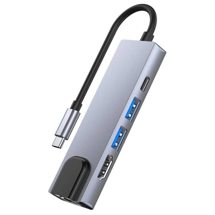 5in1 USB C / HDMI / RJ45 - pilka