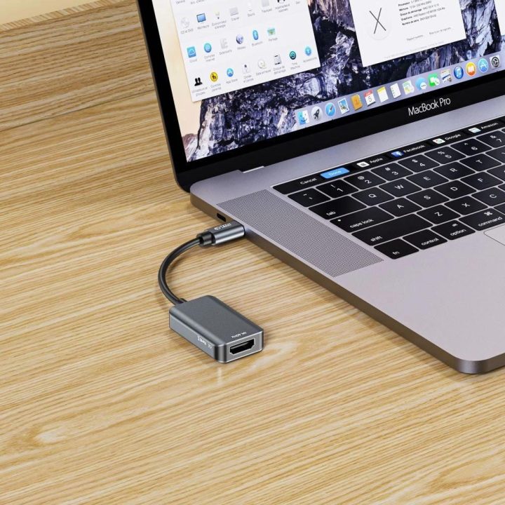 USB-C (vyriškas) / HDMI (moteriškas) 4K 60Hz adapteris – juodas