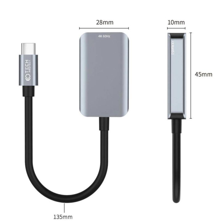 USB-C (vyriškas) / HDMI (moteriškas) 4K 60Hz adapteris – juodas
