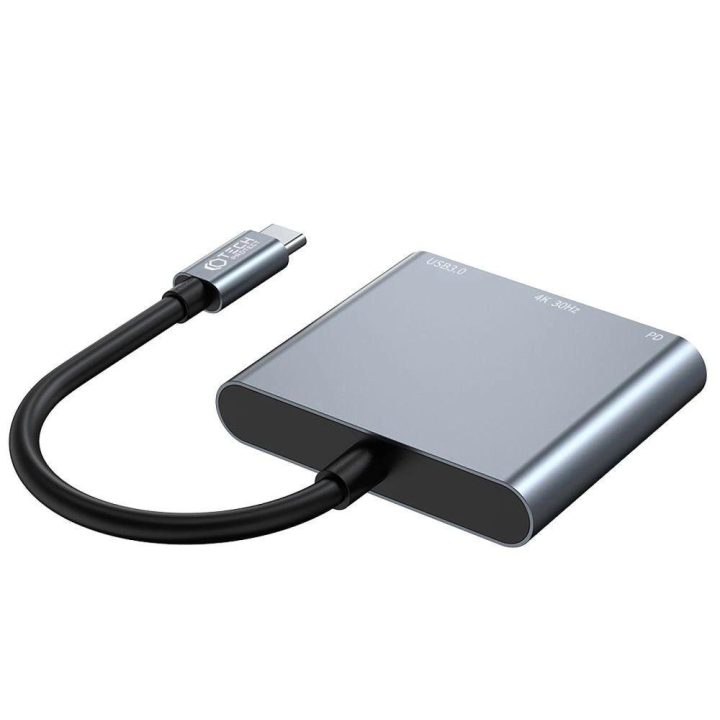 3in1 USB C PD 100W / HDMI 4K 30Hz - pilka