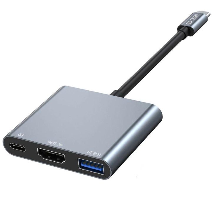 3in1 USB C PD 100W / HDMI 4K 30Hz - pilka