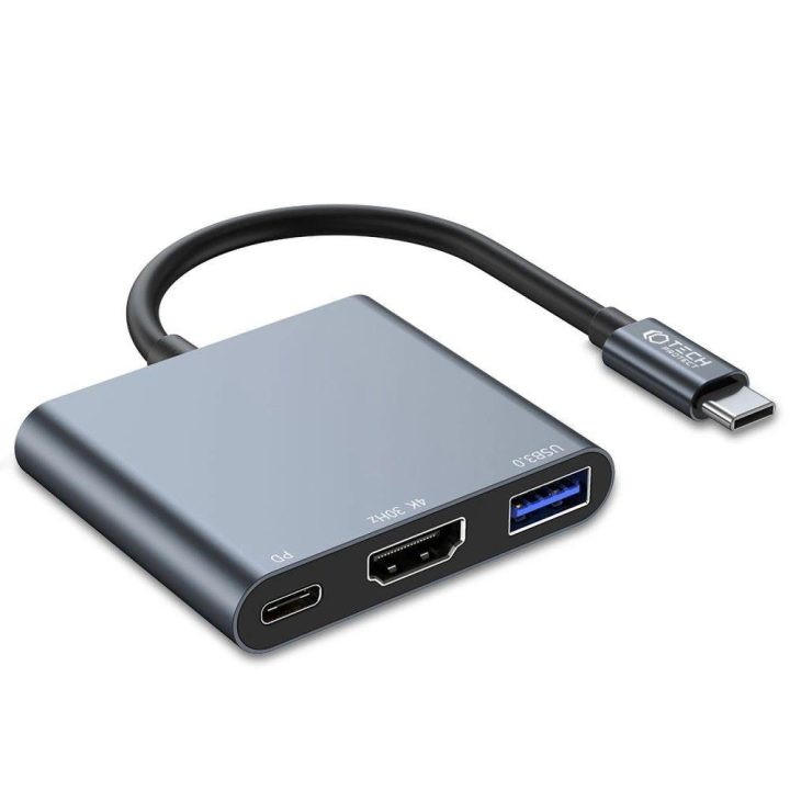 3in1 USB C PD 100W / HDMI 4K 30Hz - pilka