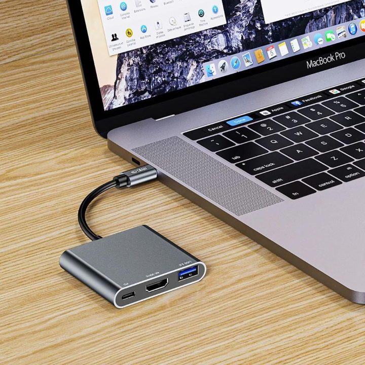 3in1 USB C PD 100W / HDMI 4K 30Hz - pilka