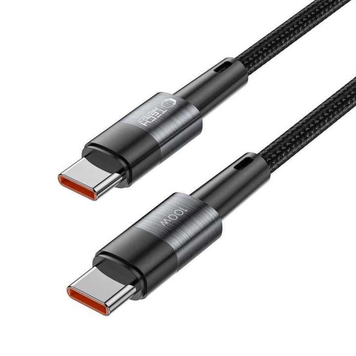 USB C PD 100W, 5 A, 3 m laidas – pilkos spalvos