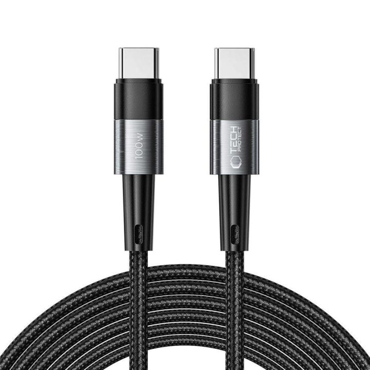 USB C PD 100W, 5 A, 3 m laidas – pilkos spalvos