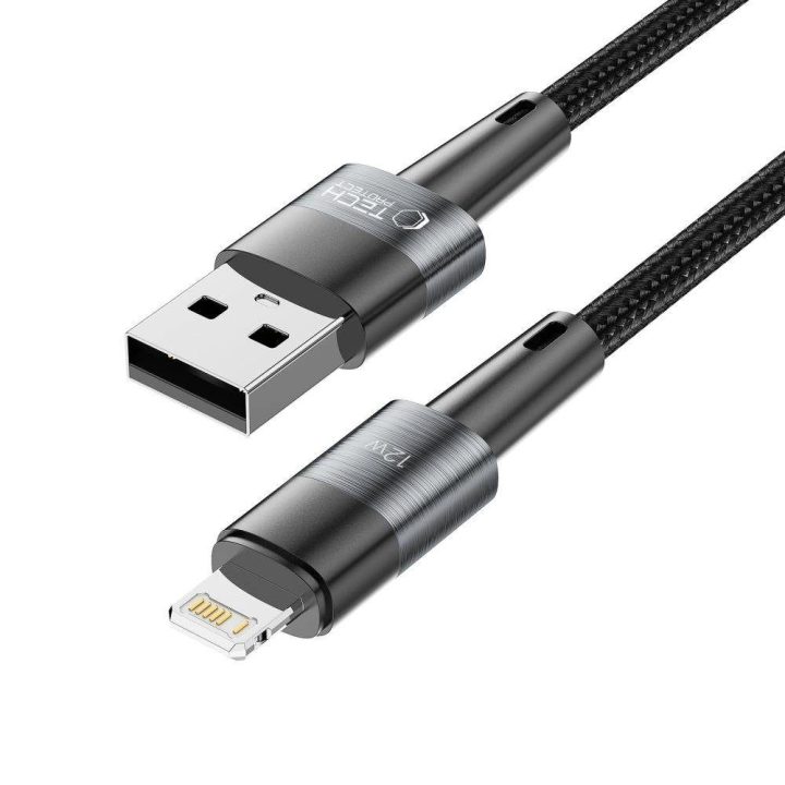 Lightning / Lightning“ laidas 12W 2,4A 1 m - pilkas