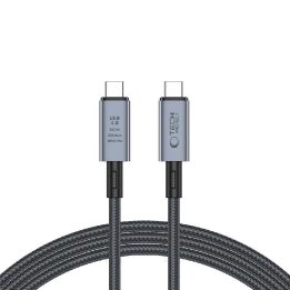 USB C 4.0 PD 240W 8K 40Gbps 2m kabelis - pilkas