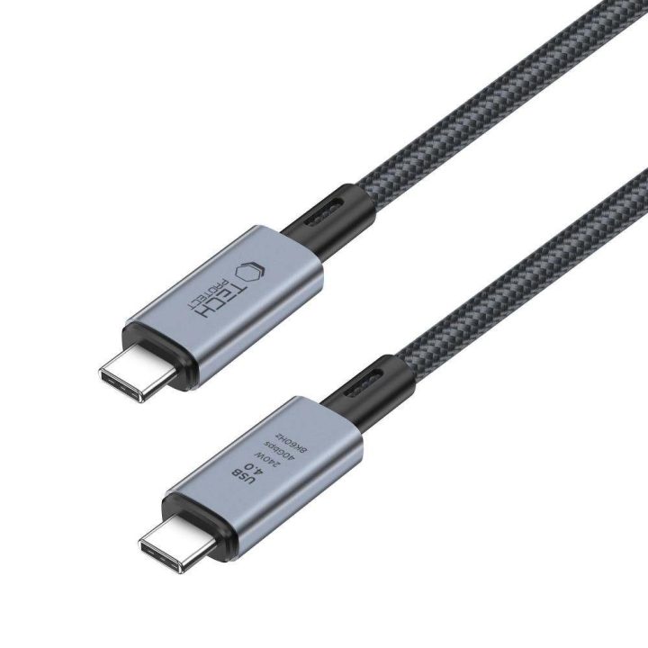 USB C 4.0 PD 240W 8K 40Gbps 2m kabelis - pilkas
