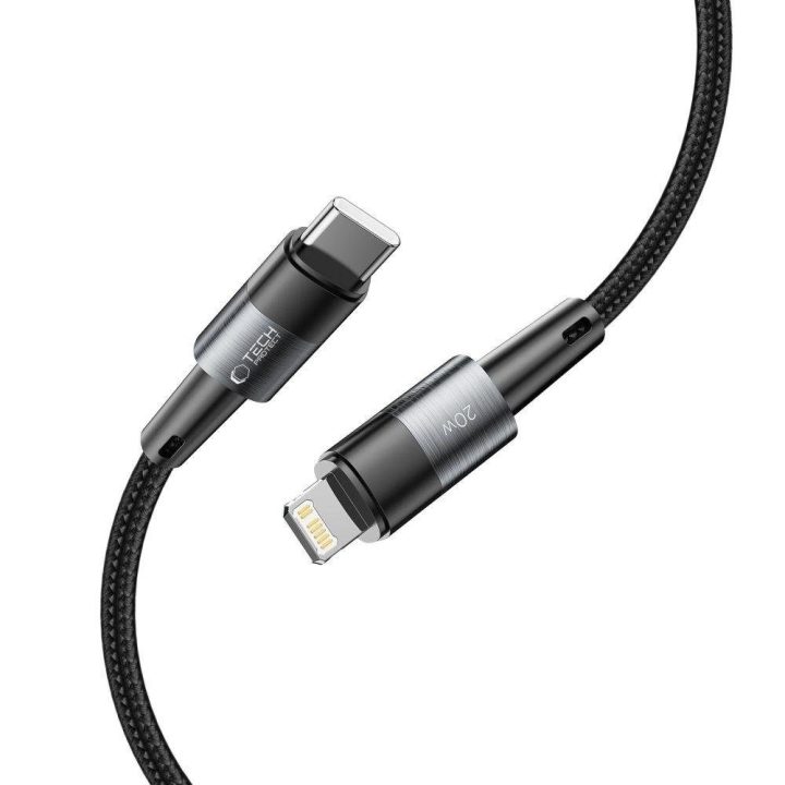 Lightning / USB-C PD 20W 3A 2m kabelis – pilkas