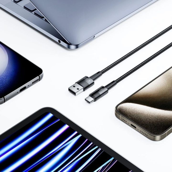 USB C laidas 66W 6A 1m – pilkas