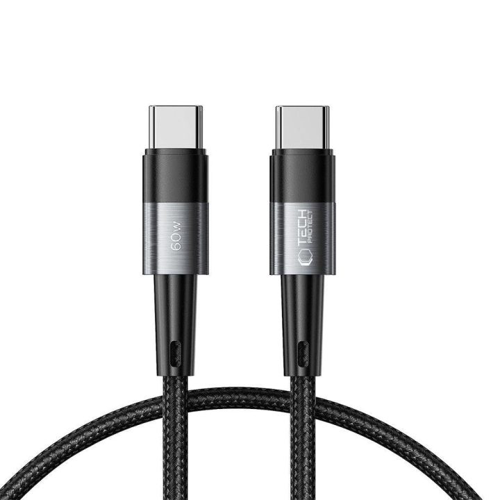 USB C PD laidas 60 W, 3 A, 0,25 m – pilkas