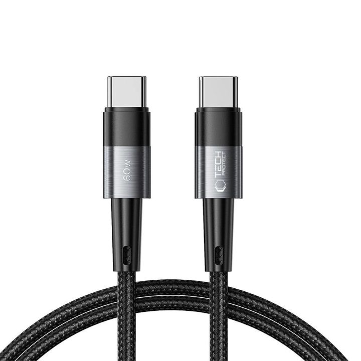 USB C PD kabelis 60W 3A 1m - pilkas