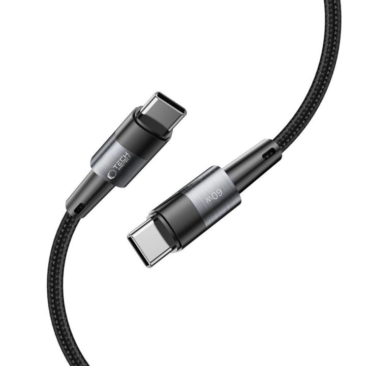 USB C PD kabelis 60W 3A 1m - pilkas