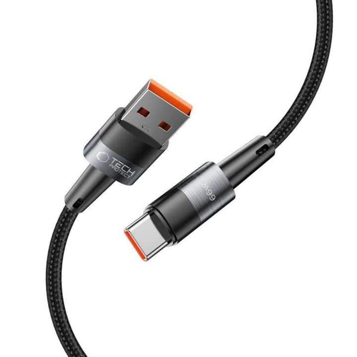 USB C 66W 6A 0,5m pilko spalvos kabelis