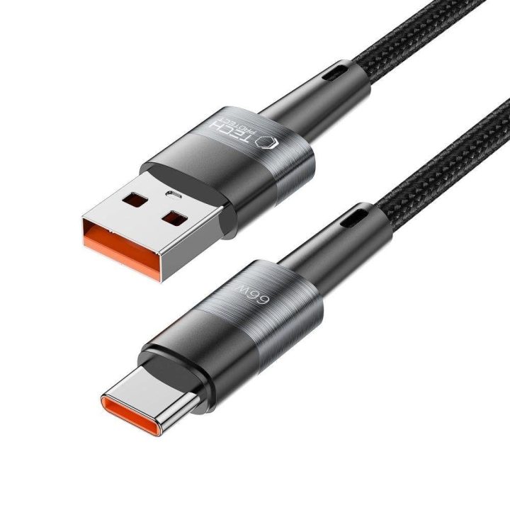 USB C 66W 6A 0,5m pilko spalvos kabelis