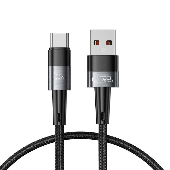 USB C kabelis 66W 6A 0.25m - pilka