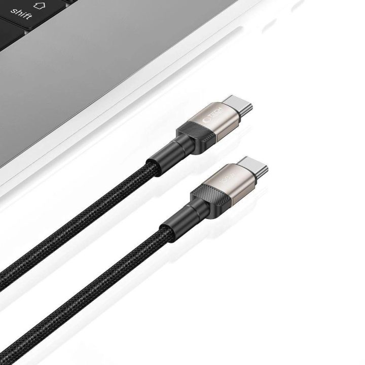 USB C PD kabelis 100 W 5 A 1 m – titano spalvos