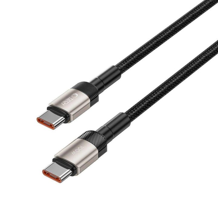 USB C PD kabelis 100 W 5 A 1 m – titano spalvos