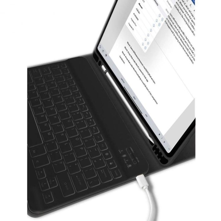 Pen + Keyboard“ dėklas su klaviatūra skirt iPad 10.9 colio 2022 metų planšetiniam kompiuteriui – juodas