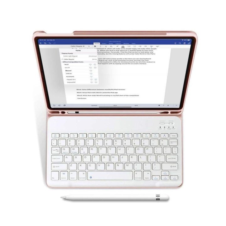 SC Pen + Keyboard dėklas su klaviatūra iPad 10.9“ 2022 m. – rožinis