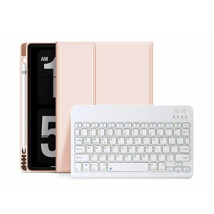 SC Pen + Keyboard dėklas su klaviatūra iPad 10.9“ 2022 m. – rožinis