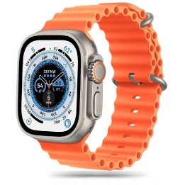 Dirželis Apple Watch“ 4 / 5 / 6 / 7 / 8 / 9 / SE / Ultra“ 1 / 2 (42/44/45/49 mm) – oranžinis