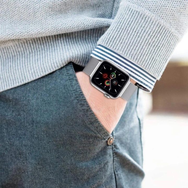 Milanese tipo juosta Apple Watch 4 / 5 / 6 / 7 / 8 / 9 / SE (38/40/41 mm) - rožinė