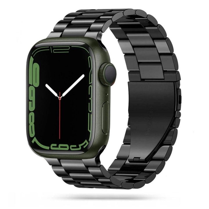 Nerūdijančio plieno apyrankė Apple Watch 4 / 5 / 6 / 7 / 8 / 9 / SE / Ultra 1 / 2 (42/44/45/49 mm) - Juoda