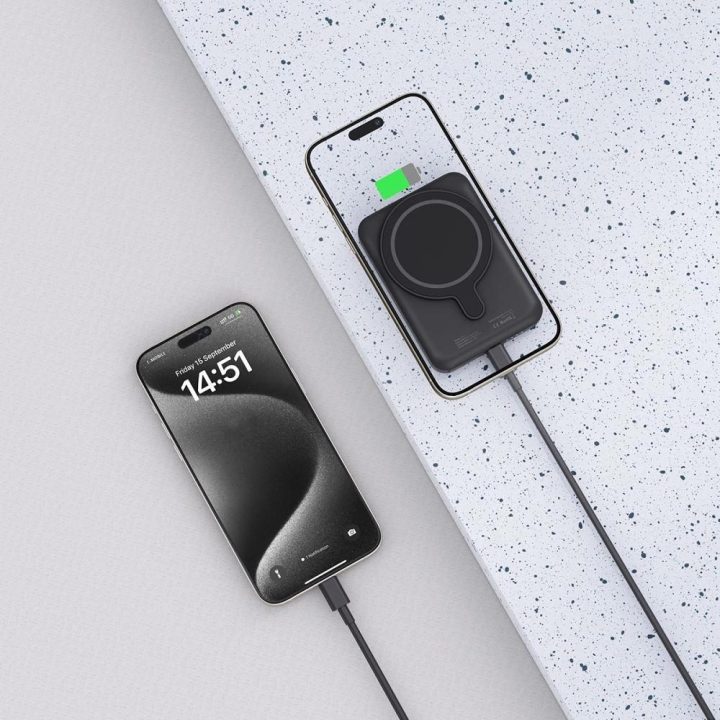 MagSafe“ 5000 mAh 15 W galios nešiojamasis įkroviklis su USB C“ laidas