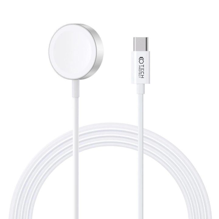 Magnetinis indukcinis įkroviklis su USB-C jungtimi, skirtas Apple Watch, 1,2m - baltas