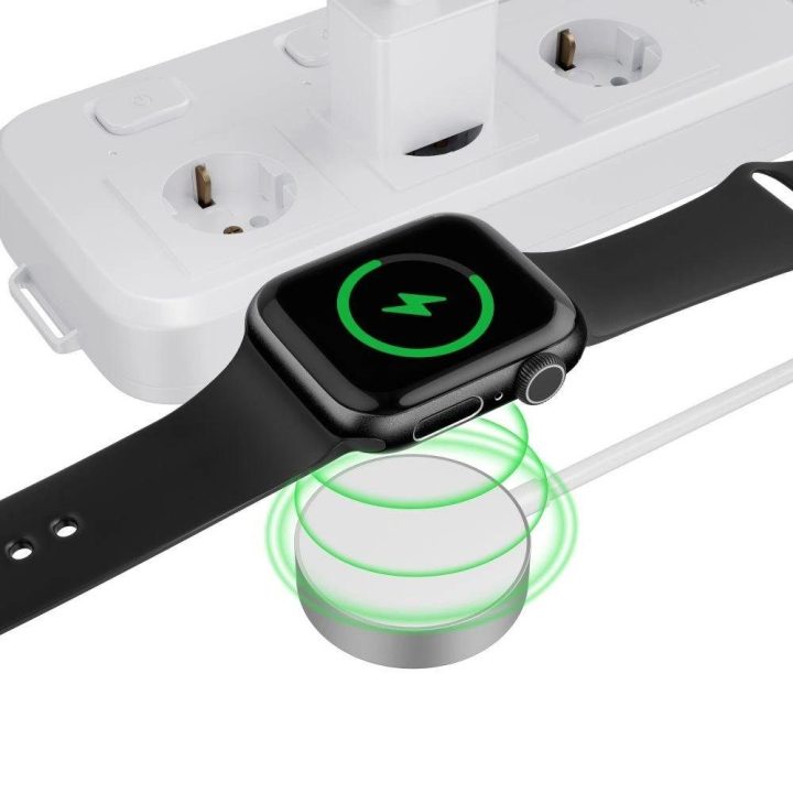 Magnetinis indukcinis įkroviklis su USB-C jungtimi, skirtas Apple Watch, 1,2m - baltas