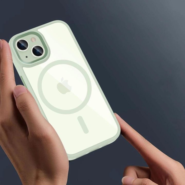 iPhone 15“ dėklas – skaidriai žalias