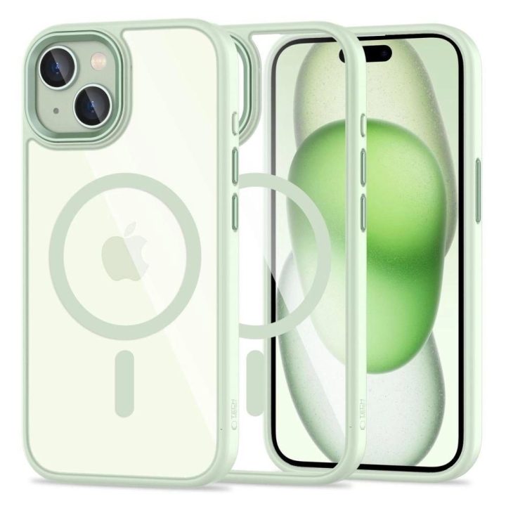 iPhone 15“ dėklas – skaidriai žalias