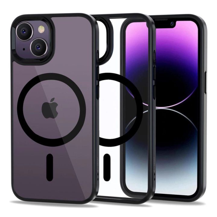 iPhone 14 dėklas - skaidrus ir juodas