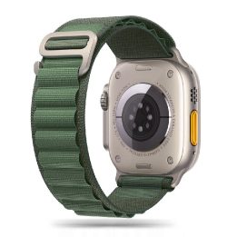 Dirželis Apple Watch 4/5/6/7/8/9/SE/Ultra 1/2 (42/44/45/49 mm) - tamsiai žalias
