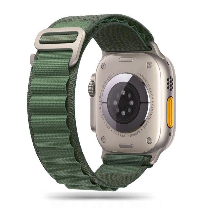 Dirželis Apple Watch 4/5/6/7/8/9/SE/Ultra 1/2 (42/44/45/49 mm) - tamsiai žalias