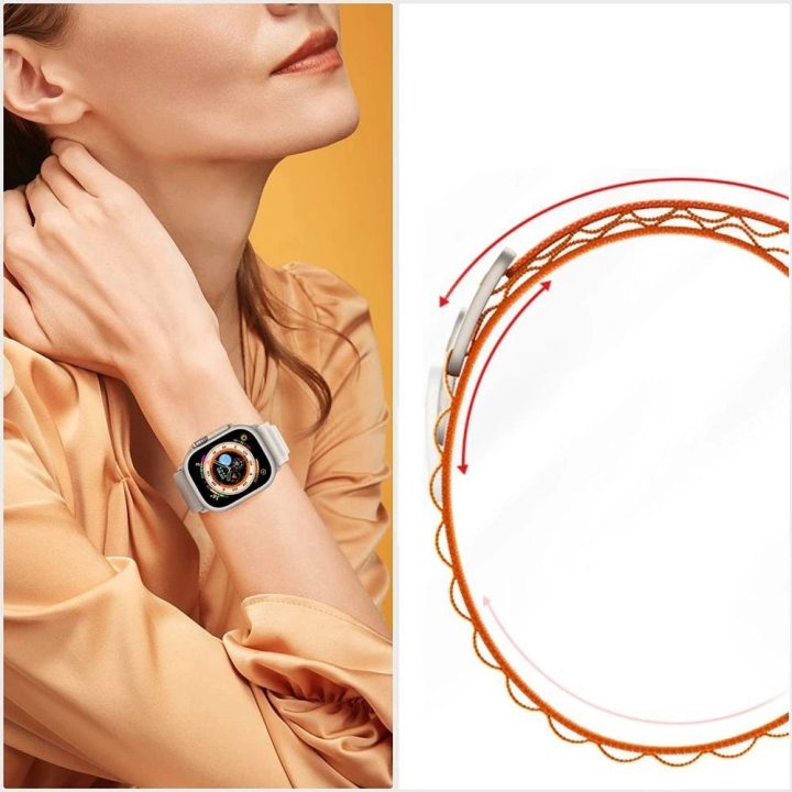 Dirželis Apple Watch 4/5/6/7/8/9/SE/Ultra 1/2 (42/44/45/49 mm) - tamsiai žalias