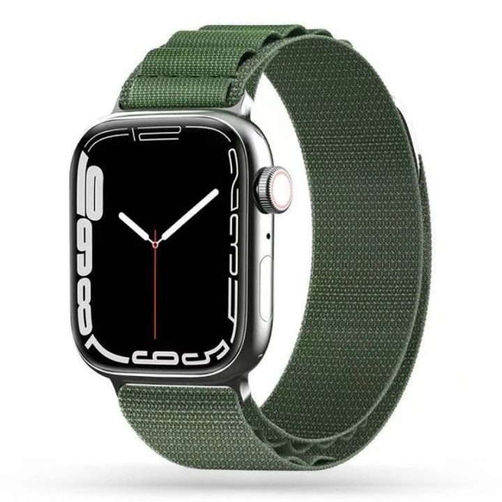 Dirželis Apple Watch 4/5/6/7/8/9/SE/Ultra 1/2 (42/44/45/49 mm) - tamsiai žalias