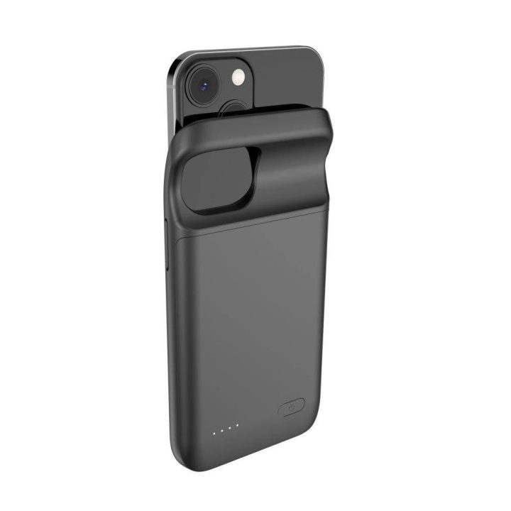 IPhone 12 mini / 13 mini dėklas su 4700mAh galios banku - juodos spalvos