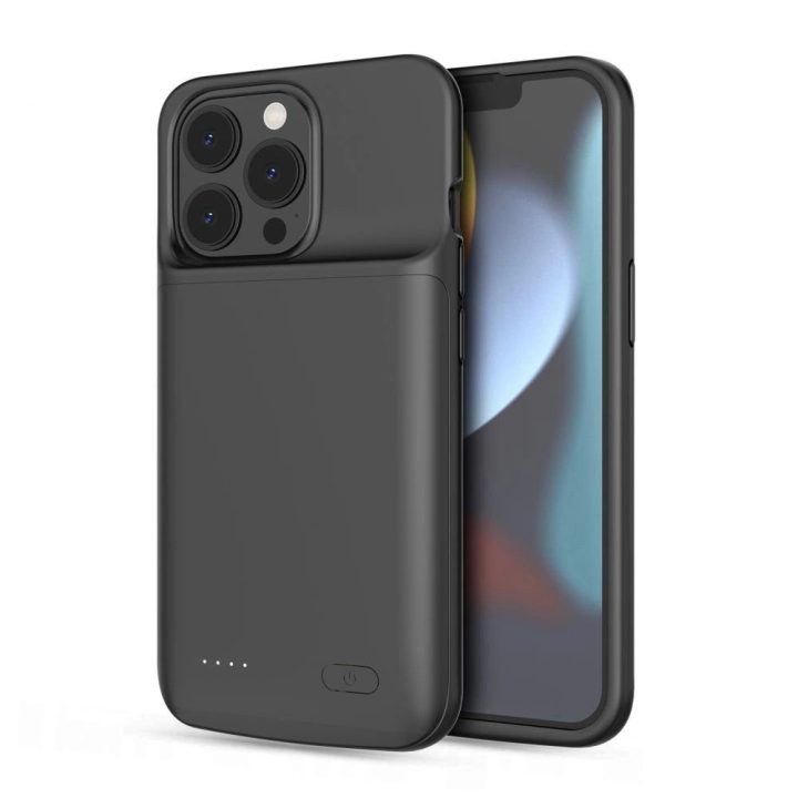 iPhone 13 / 13 Pro“ dėklas su 4800 mAh galios banku – juodas
