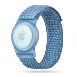 Nailono vaikų Apple AirTag dirželis – mėlynas