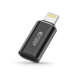 Žaibo (vyriškas) / USB-C (moteriškas) adapteris – juodas