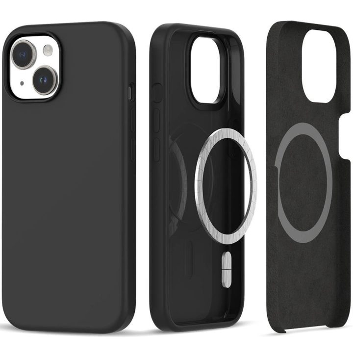 iPhone 15“ dėklas – matinė juoda spalva
