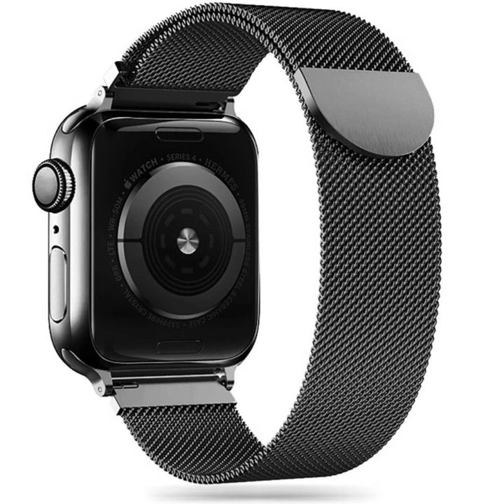dirželis Apple Watch 4 / 5 / 6 / 7 / 8 / 9 / SE (38/40/41 mm) – juodas