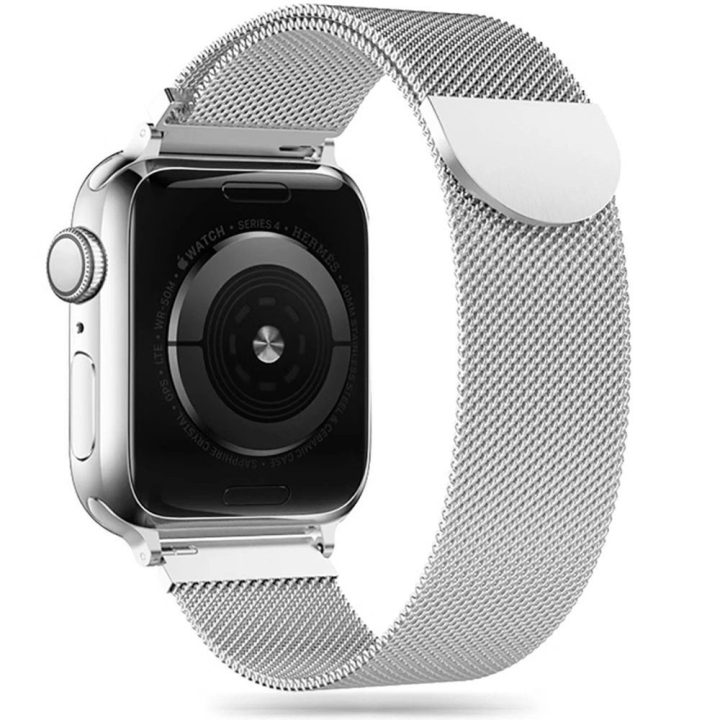 Apyrankė Apple Watch 4 / 5 / 6 / 7 / 8 / 9 / SE / Ultra 1 / 2“ (42/44/45/49 mm) – sidabrinė