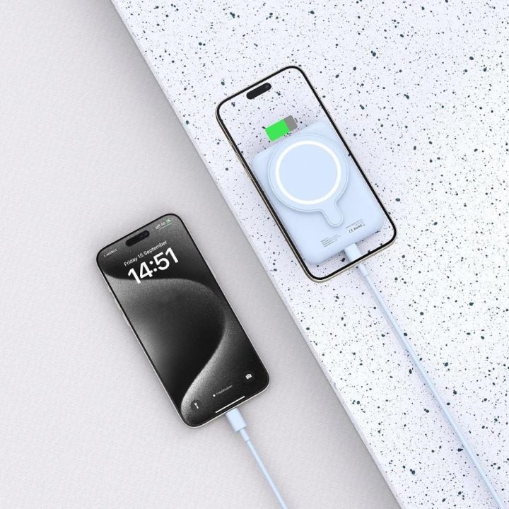 Powerbank“ su MagSafe“ 5000mAh 15W USB C laidas
