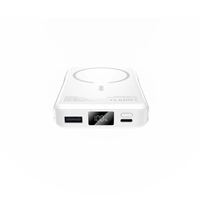 Powerbank“ su MagSafe“ 10000 mAh 15 W USB C / Lightning“ laidais - balta