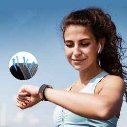 Apyrankė Samsung Galaxy Watch 4/5/5 Pro/6/7/FE - juoda ir oranžinė