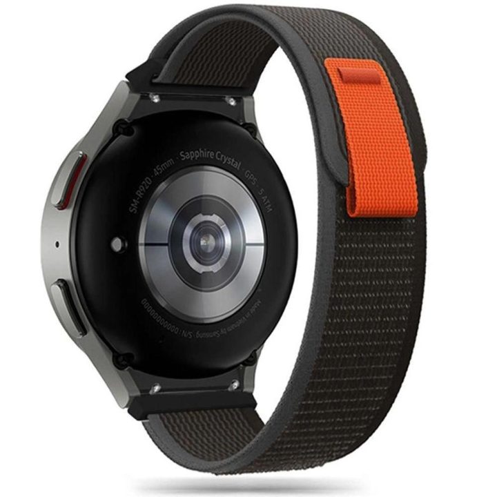 Apyrankė Samsung Galaxy Watch 4/5/5 Pro/6/7/FE - juoda ir oranžinė